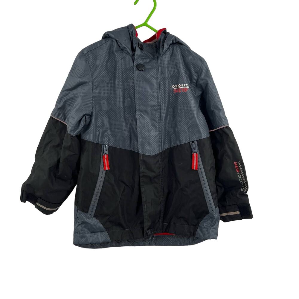 London Fog Kids‎ Hooded Zip Front Jacket Grey Size 5